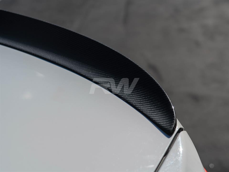 BMW F30 upgrades to a Performance Style RW Carbon Fiber Trunk Spoiler