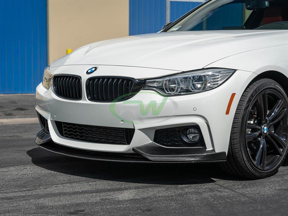 BMW F32 White with a Performance Style Carbon Fiber Front Lip