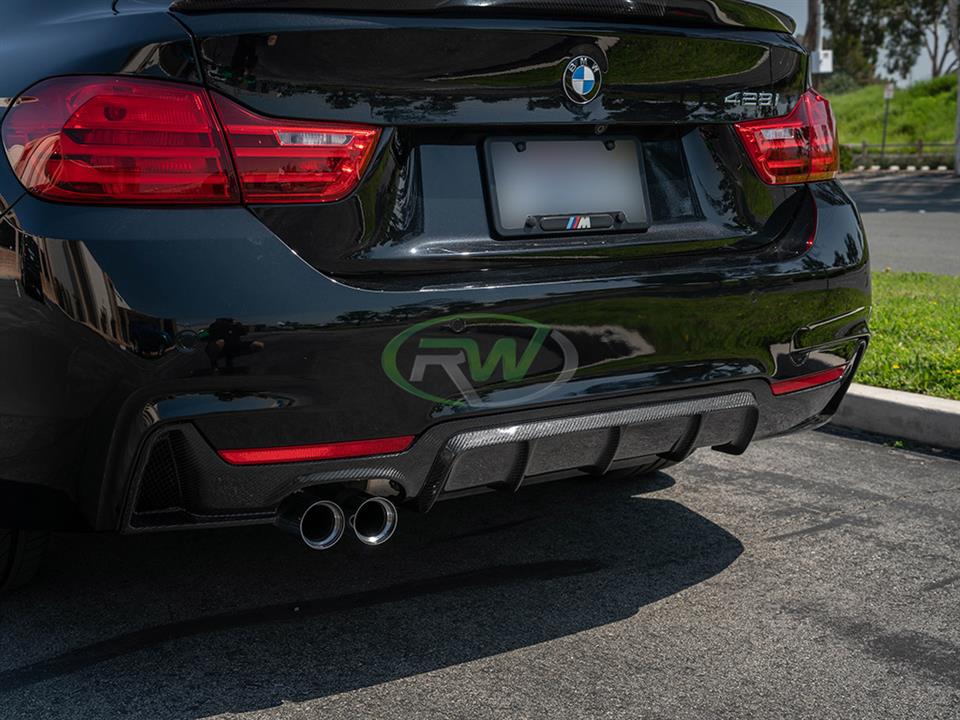 BMW F32 F33 F36 M Sport Performance Style Carbon Fiber Diffuser