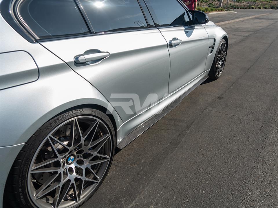 BMW F80 M3 gets a set of GTX Carbon Fiber Side Skirt Extensions