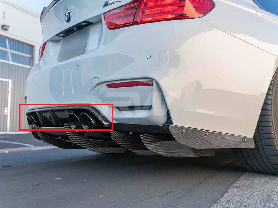 BMW F80 F82 F83 M3 M4 with a Varis Style CF Rear Diffuser