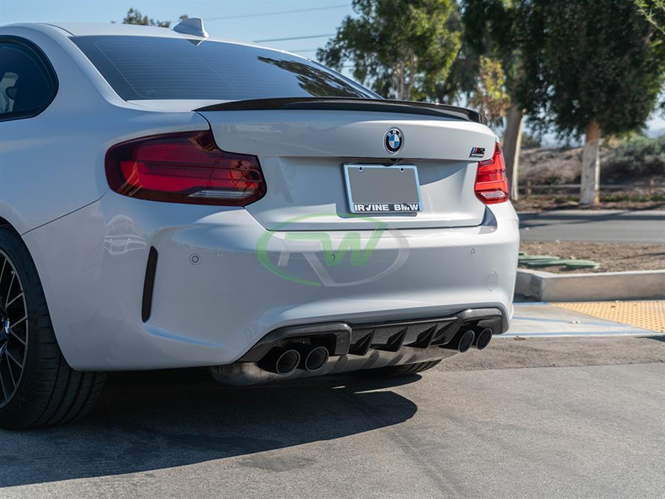 rw carbon fiber bmw f87 m2 competition performance style cf rear diffuser