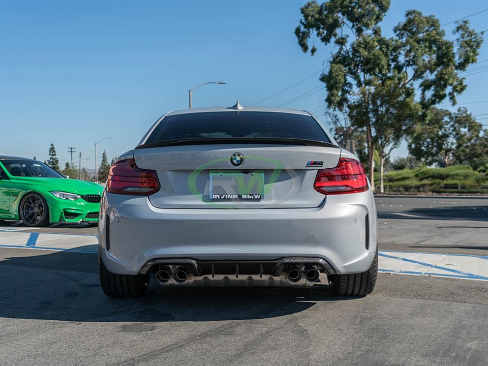 rw carbon fiber bmw f87 m2 competition performance style cf rear diffuser
