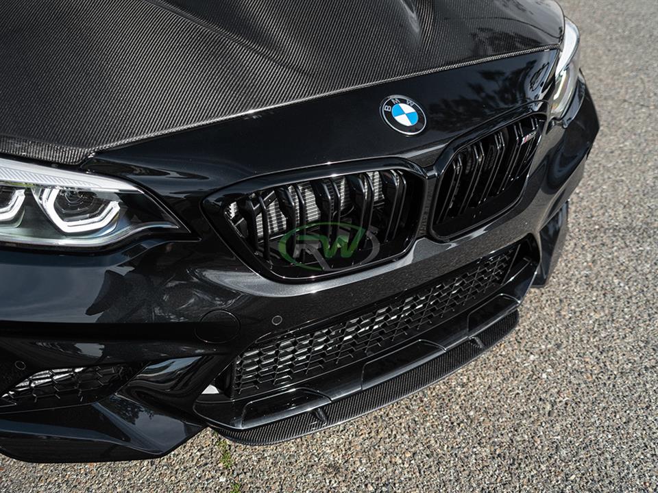 Fits for 2016-2019 BMW F87 M2 MT Style Carbon Fiber Front Bumper Lip Splitter Spoiler 