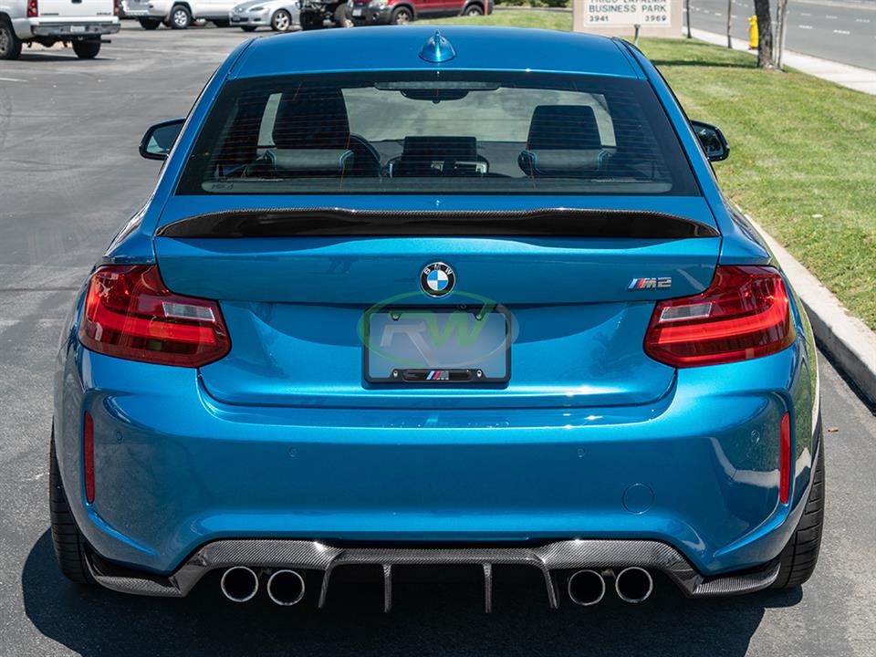 bmw f22 f87 gtx trunk spoiler from rw carbon
