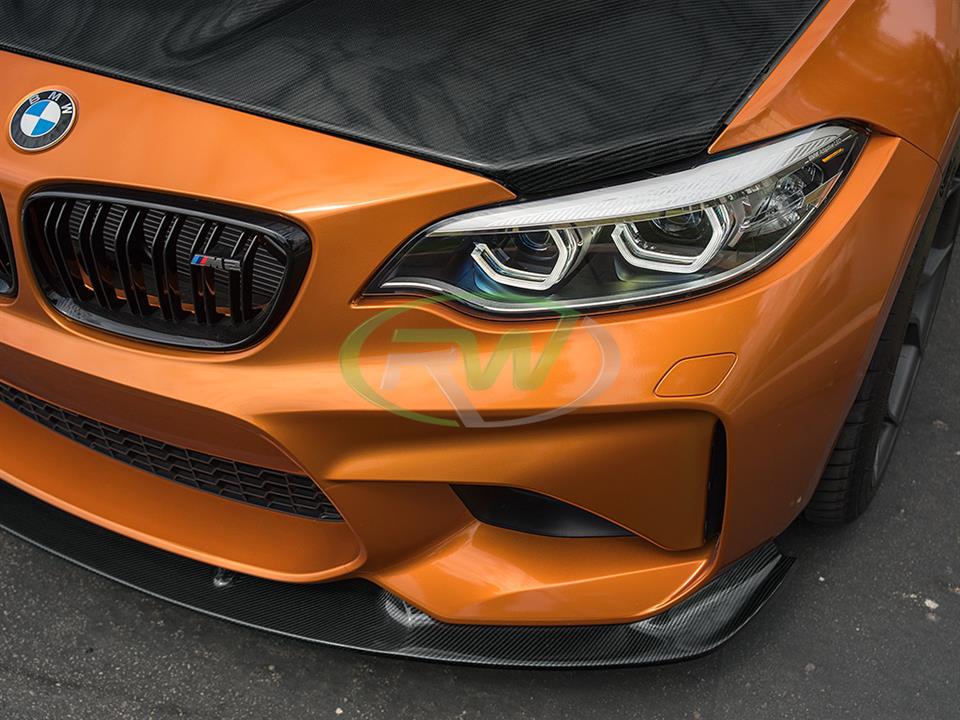 BMW F87 M2 installs a new RW 3D Style CF Front Lip Spoiler
