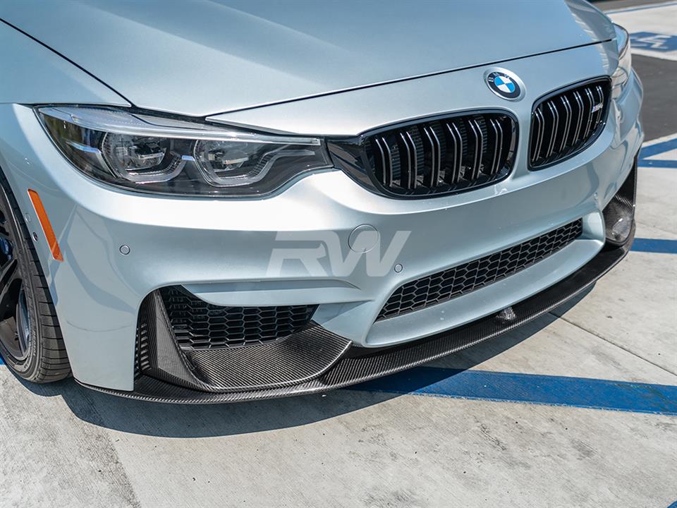 BMW M4 with an RW Performance Style Carbon Fiber Front Lip Spoiler