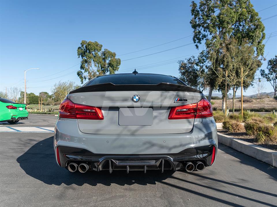 BMW F90 M5 equipped with a new GTX Carbon Fiber Trunk Spoiler