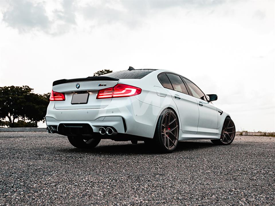 BMW F90 M5 fitted with a Performance Style CF Trunk Spoiler