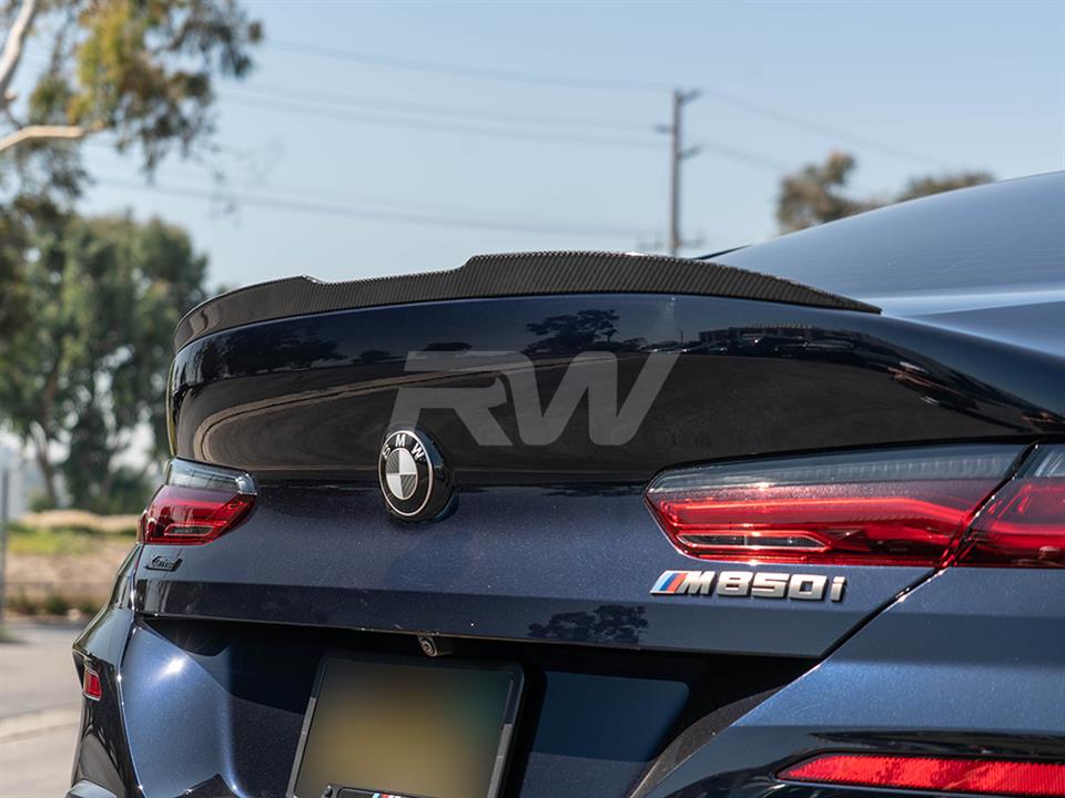BMW G16 M850i Gran Coupe with an RW Carbon Fiber Trunk Spoiler