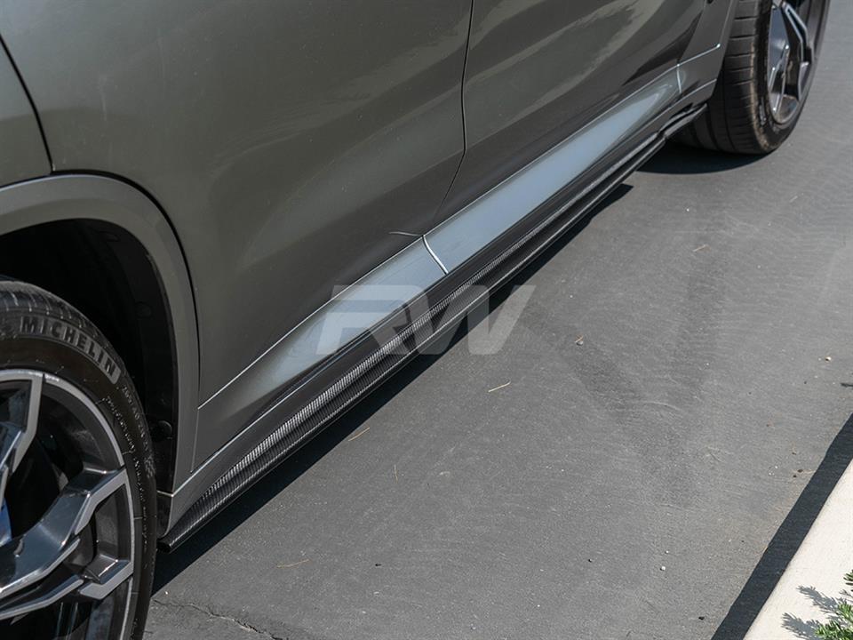 BMW G01 F97 F98 with a set of RWS CF Side Skirt Extensions