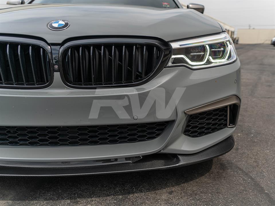BMW G30 M550i with one of our 3D Style Carbon Fiber Front Lip Spoiler