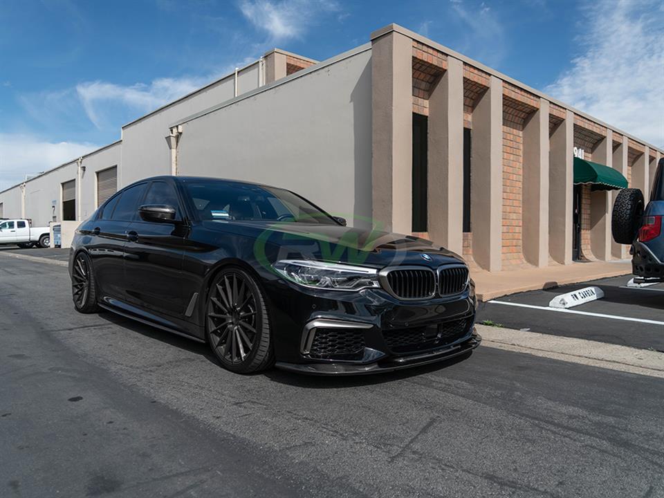 BMW G30 540i with one of our 3D Style Carbon Fiber Front Lip Spoiler