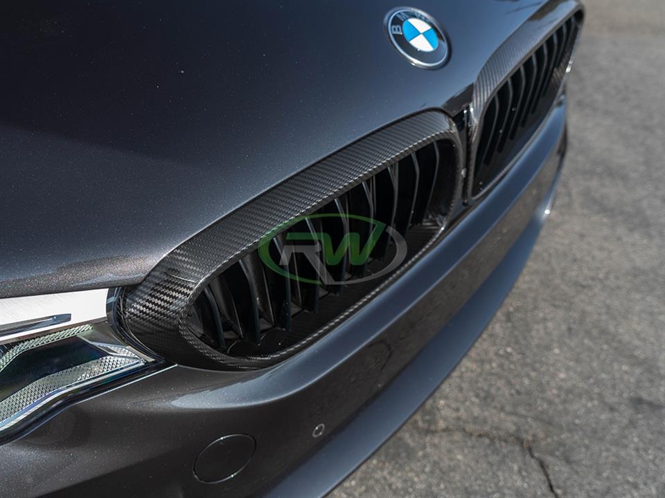 BMW G30 5 Series with RW Carbon Fiber Grille Surrounds