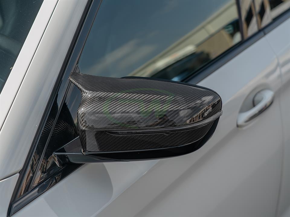 BMW G20 G30 with RW M Style Carbon Fiber Mirror Caps