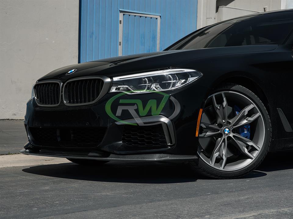 BMW G30 540i with one of our 3D Style Carbon Fiber Front Lip Spoiler