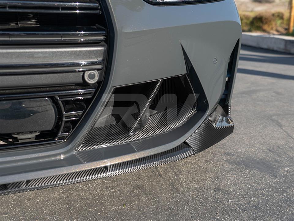 BMW G80 G82 G83 M3 and M4 with RW Carbon Fiber Brake Duct Trims