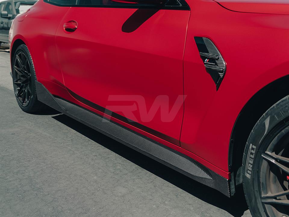 BMW G82 G83 M4 Performance Style CF Side Skirt Extensions