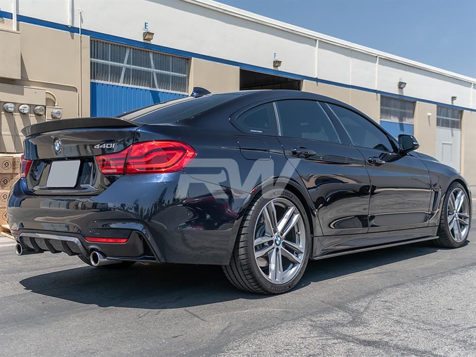 Black BMW 440i with RW Carbon Performance Style Rear diffuser
