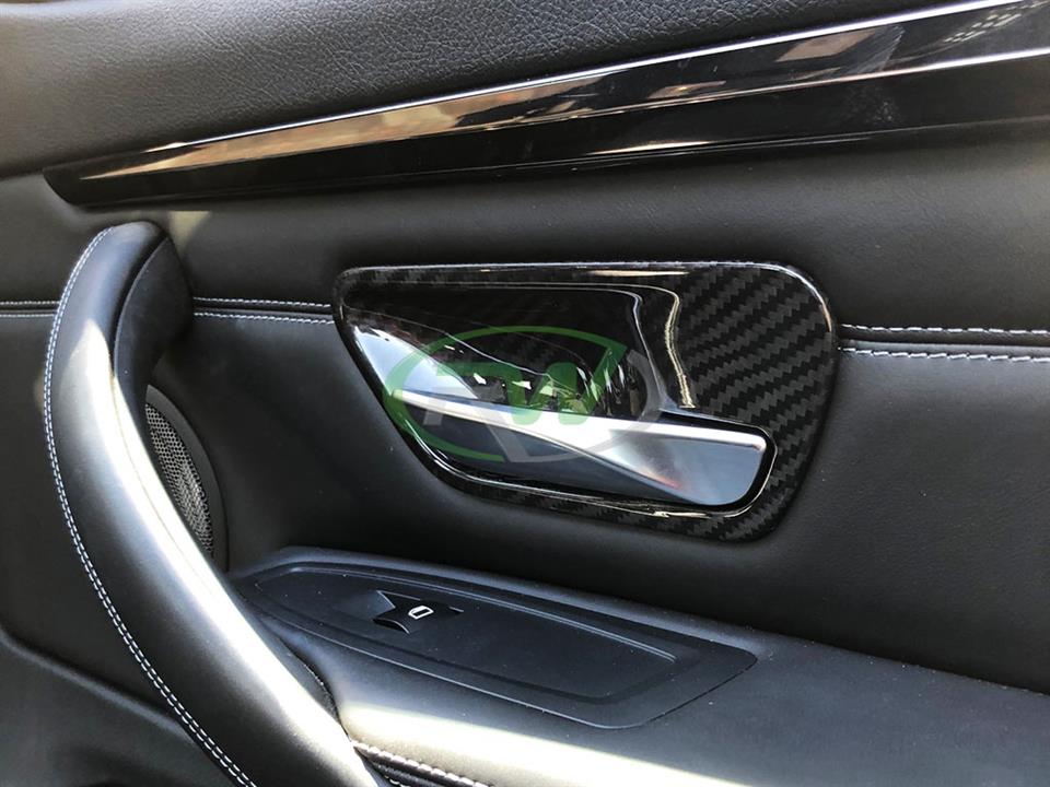 SODIAL 4 Pcs Carbon Fiber Abs Interior Door Handle Bowl Cover For Bmw 3 4 Series F30 F32 F35 316I 318I 320Li 2013-2018 