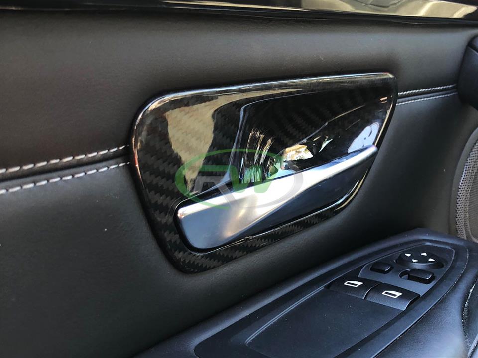 Door Handle Cover Carbon Fiber Keyless Sensor Hole For BMW F30 F31 CF