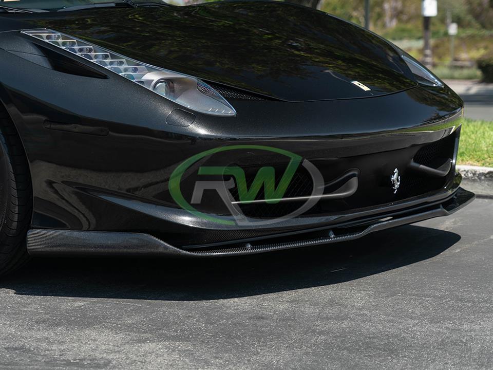 rw carbon fiber ferrari 458 front lip spoiler
