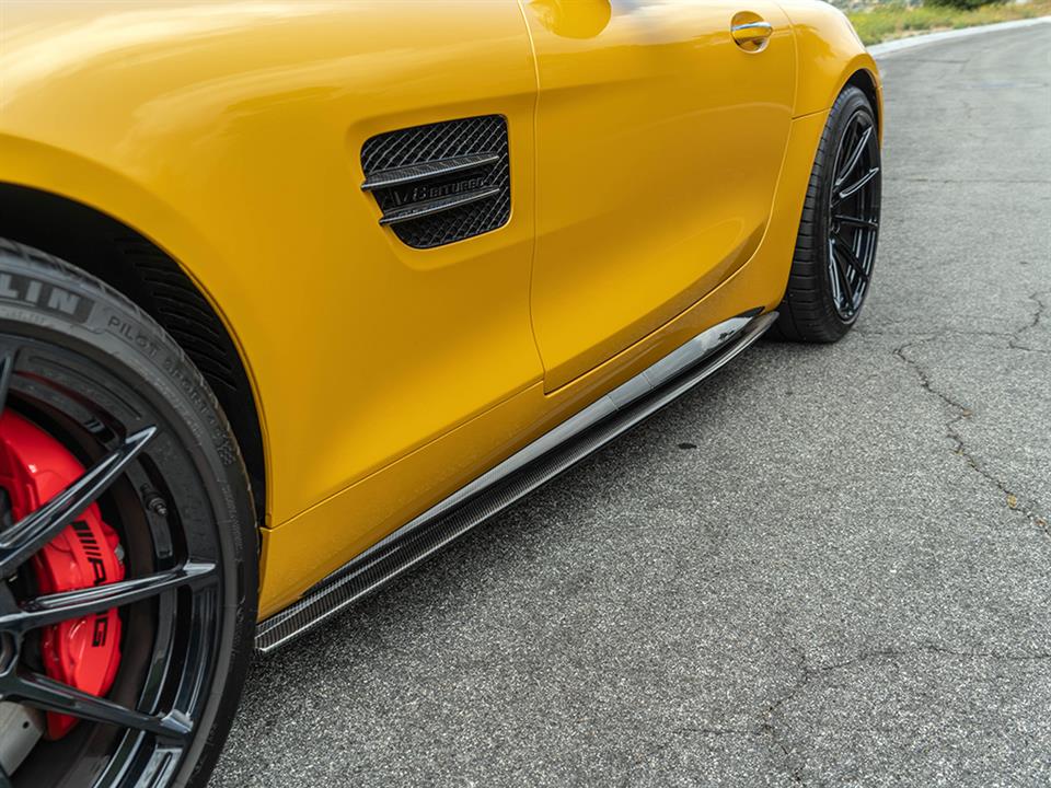 Mercedes C190 R190 GTC GTS GTR RWS Carbon Fiber Side Skirt Extensions