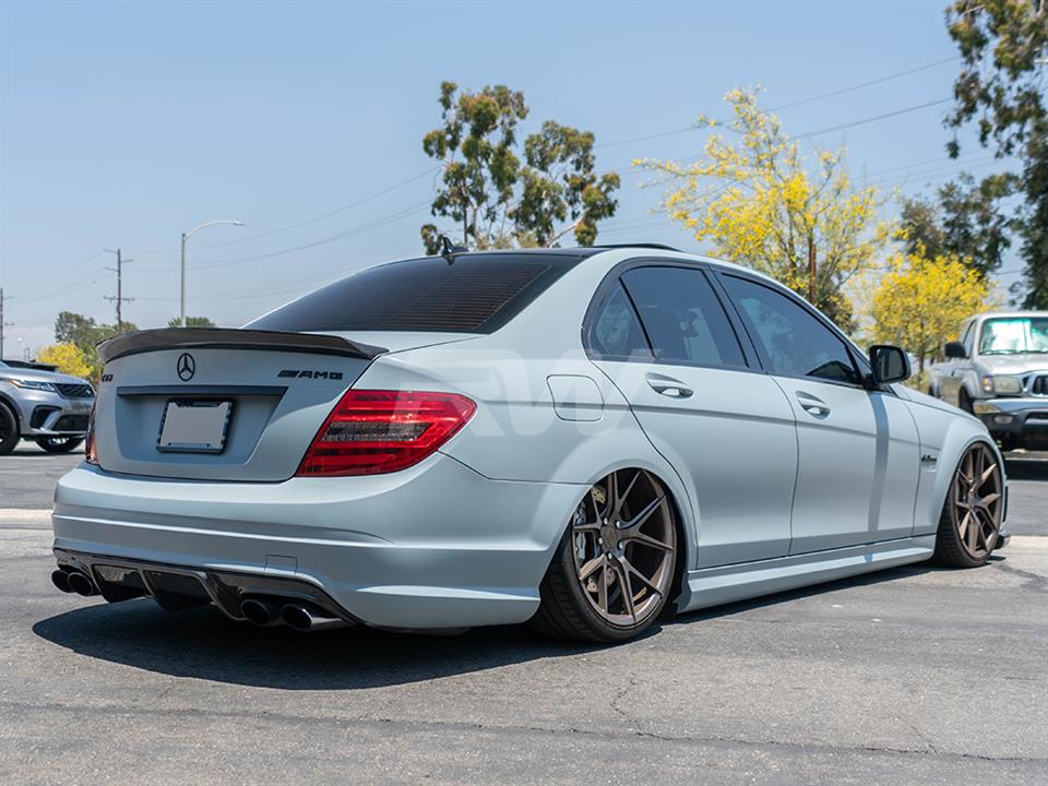 Mercedes C63 with a Arkym Style Carbon Fiber Diffuser by RW