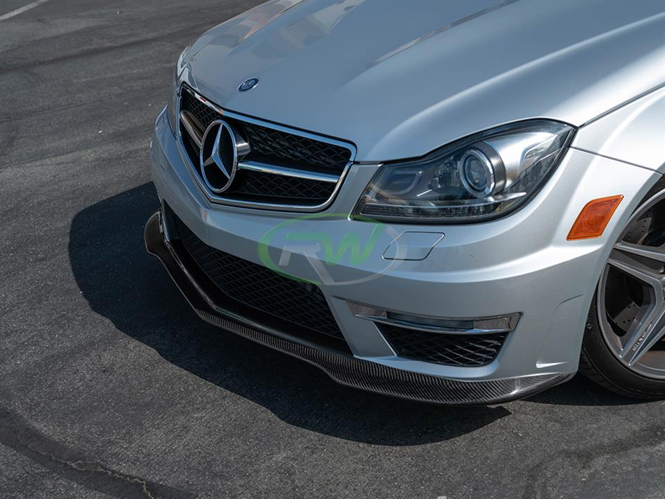 Silver Mercedes W204 C63 Black Series Style Fiber Front Lip in Full Carbon