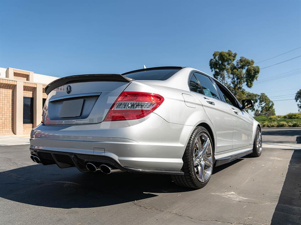 Mercedes W204 C300 C350 C63 AMG Carbon Fiber Rear Bumper Splitters