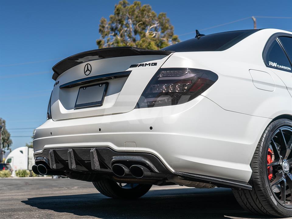 For Mercedes Benz W204 C63 Side Skirts Carbon Fiber Car Rear Bumper Extensions
