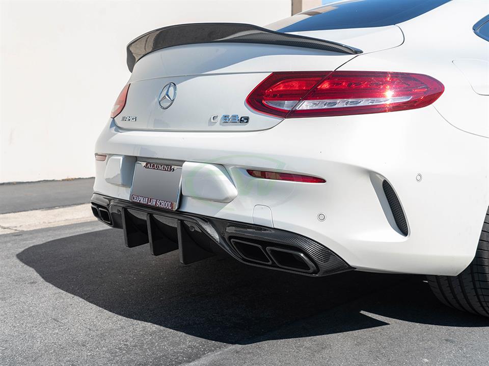 Mercedes W205 C63 or C63S Coupe with an RW DTM CF Rear Diffuser