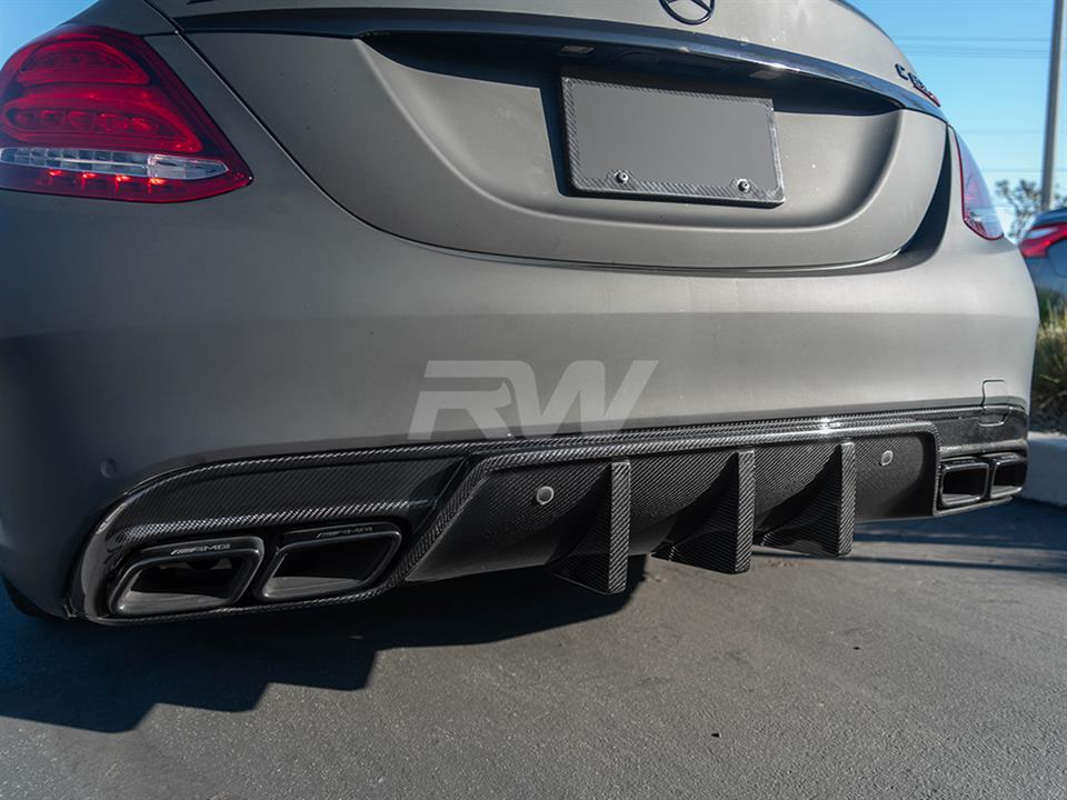 Mercedes W205 C63 C63S DTM Carbon Fiber Rear Diffuser