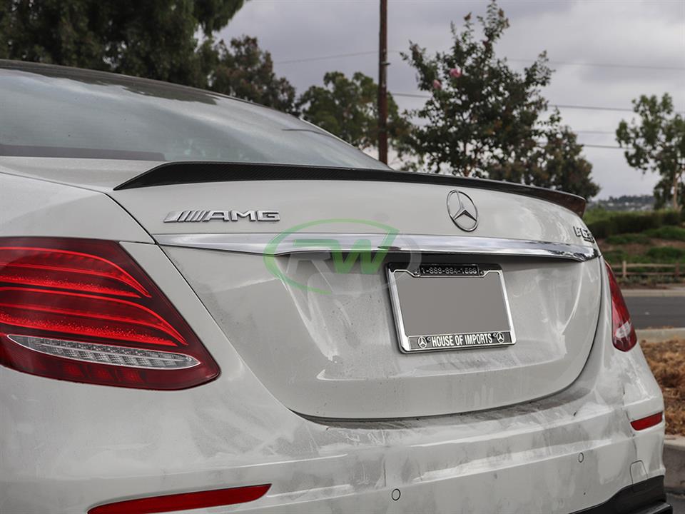 Mercedes W213 E53 with one of our ED1 Style CF Trunk Spoiler