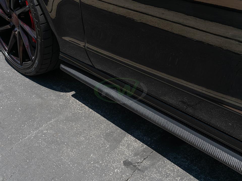 Mercedes W218 CLS63 has a pair of RW Carbon Fiber Side Skirt Extensions