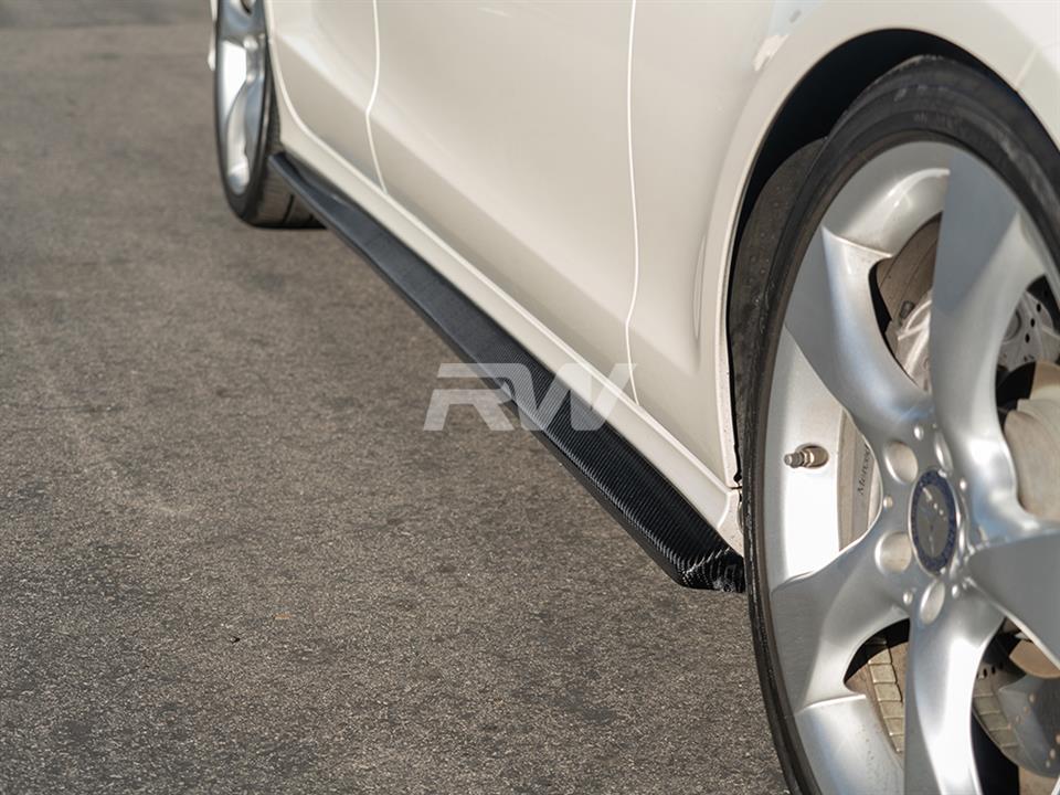 Mercedes W218 CLS550 rocks a pair of RW Carbon Fiber Side Skirt Extensions