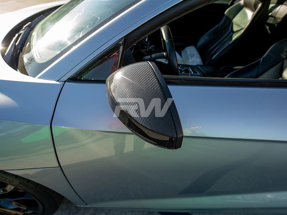 Audi R8 4S Carbon Fiber Mirror Cap Replacements-1
