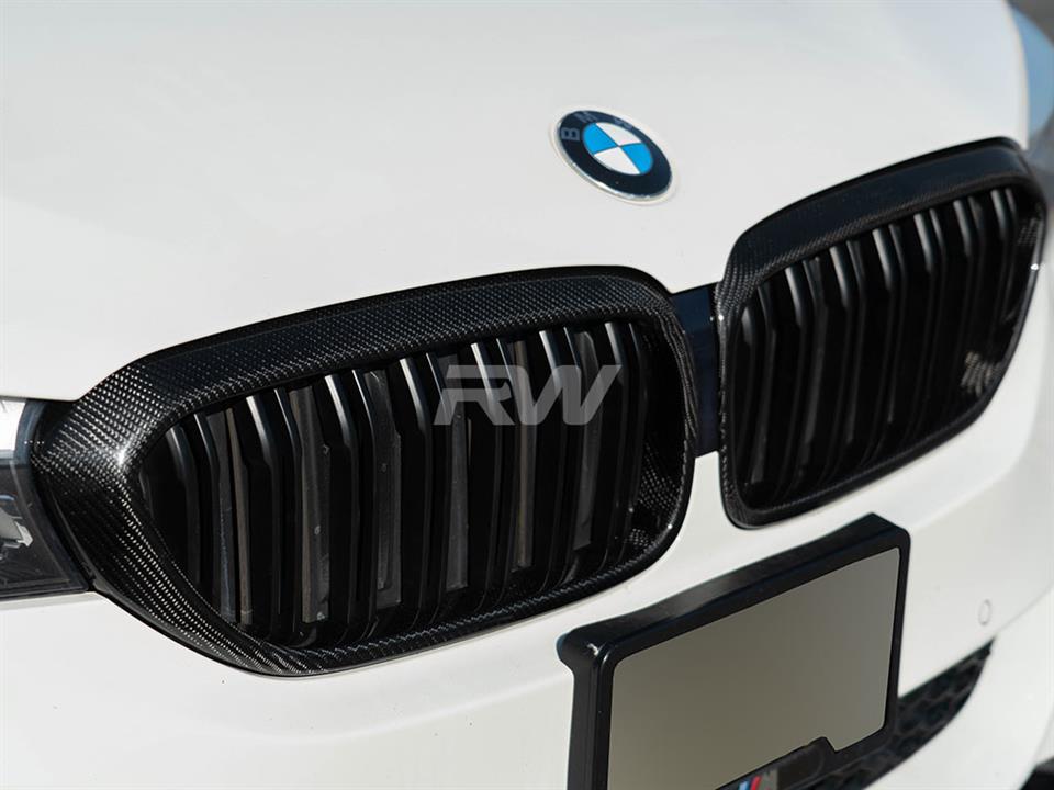 BMW G30 5 Series Dual Slat Carbon Fiber Grilles