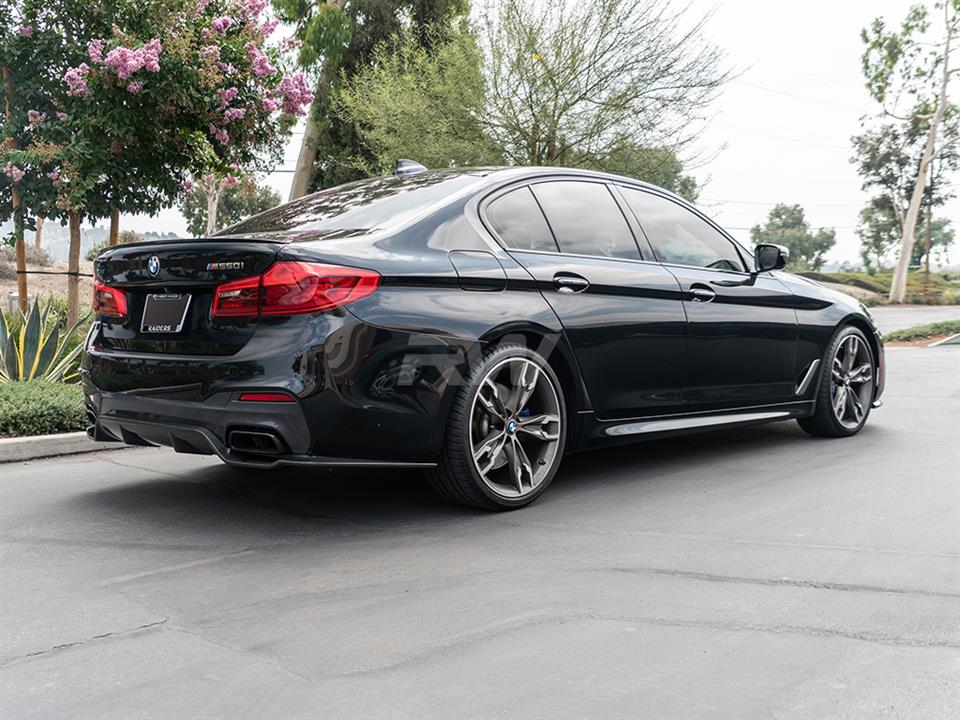 BMW G30 M550i with an RW 3D Style Carbon Fiber Rear Diffuser
