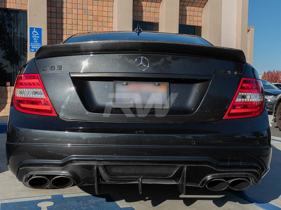 Mercedes W204 Coupe DTM Style CF Trunk Spoiler on black c63