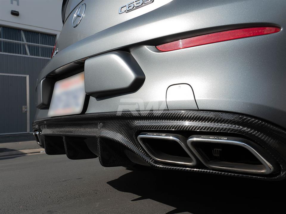 Mercedes W205 C63S Coupe upgrades to an RW Carbon Fiber Diffuser