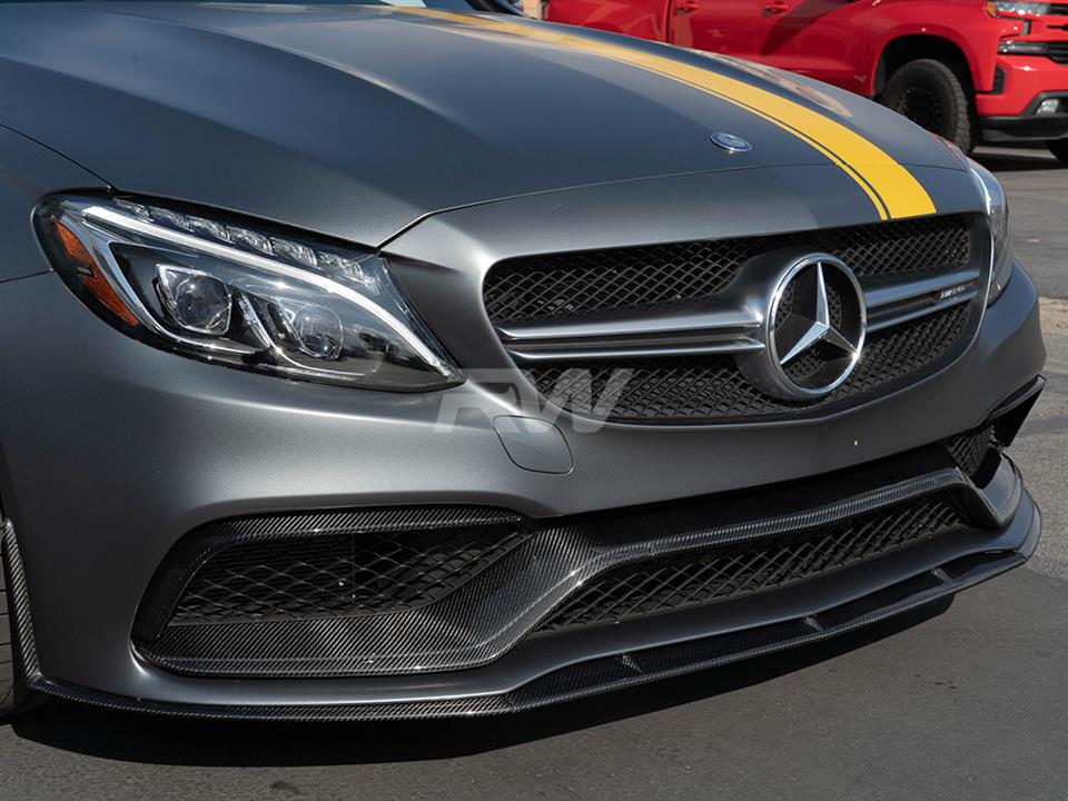 Mercedes-Benz W205 C-Class (AMG Package) V2 Style Carbon Fiber Front Lip