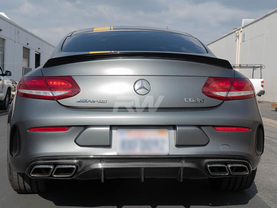 Mercedes W205 C63S Coupe upgrades to an RW Carbon Fiber Diffuser