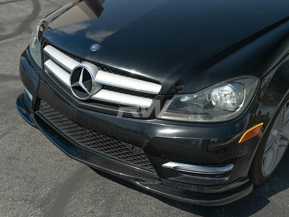 Mercedes W204 C Class C250 and C350 Carbon Fiber Front Lip Spoiler