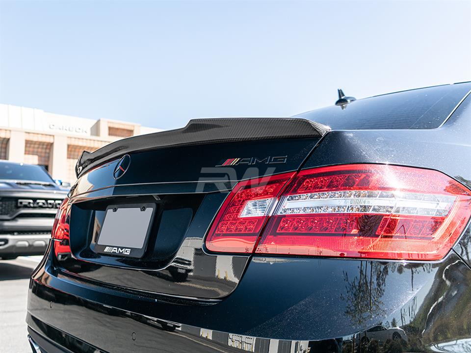 Mercedes W212 E63 with one of our GTX Carbon Fiber Trunk Spoiler