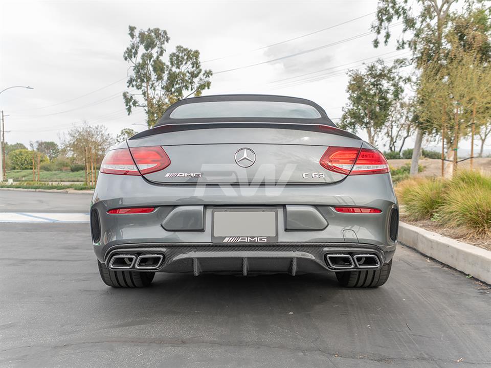 Mercedes W205 C63 S Coupe upgrades to an RW Carbon Fiber Diffuser