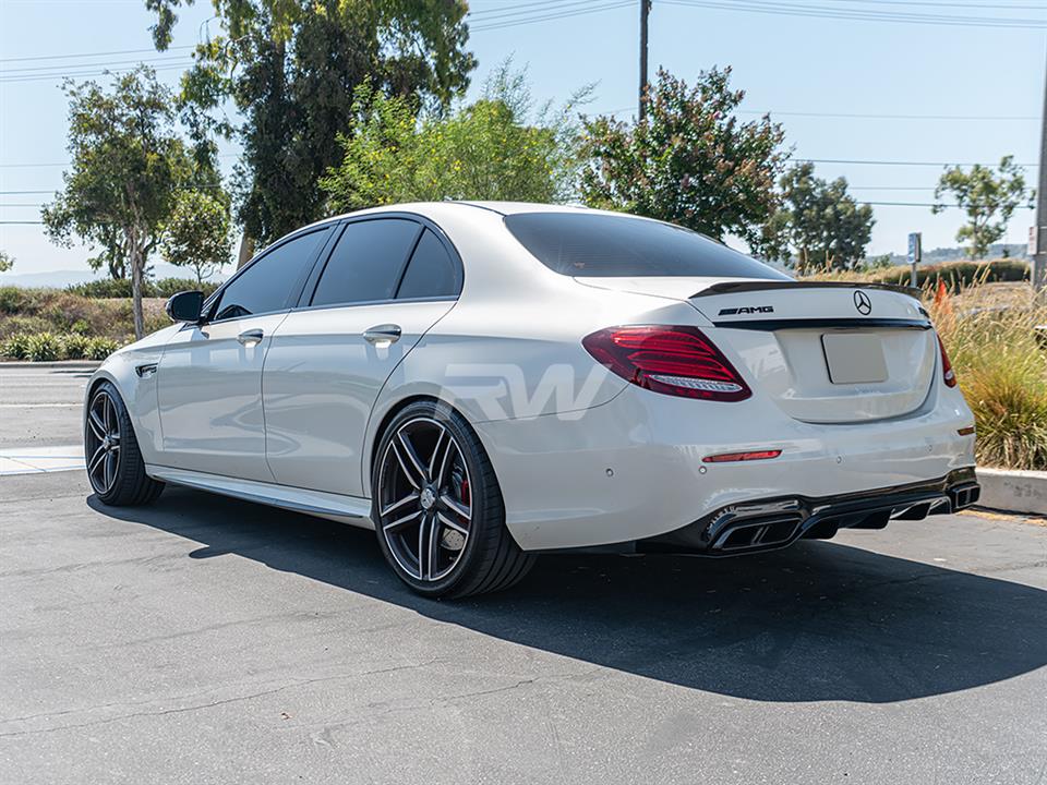 Mercedes W213 E63s with one of our ED1 Style CF Trunk Spoiler