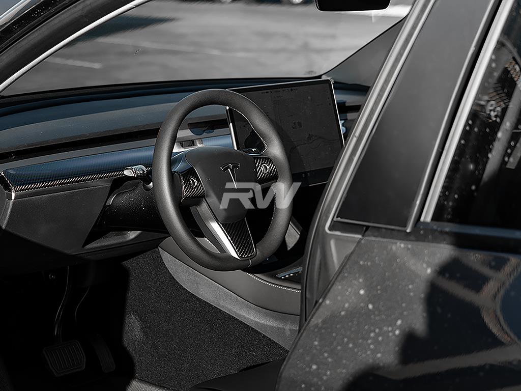 Tesla Model 3 / Y Carbon Fiber Steering Wheel Trim