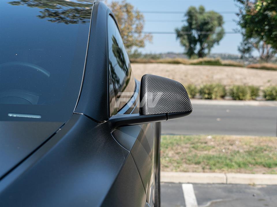 Tesla Model Y Carbon Fiber Mirror Covers 2020