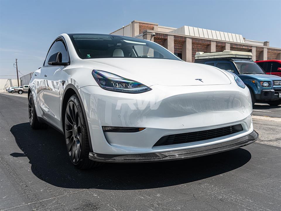 Tesla Model Y Carbon Fiber Front Lip Spoiler